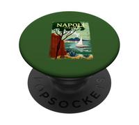Poster vintage retrò Napoli Italia Mar Mediterraneo PopSockets PopGrip Adesivo
