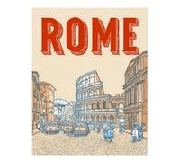 Poster vintage Roma Wall Art - Classic Italian Street Scene Home Decor
