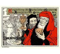 Poster vintage scena medievale arte da parete - illustrazione classica