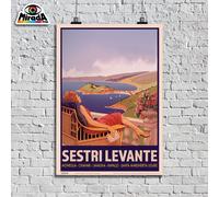 POSTER VINTAGE SESTRI LEVANTE MONEGLIA CHIAVARI LAVAGNA RAPALLO AEFFESTYLE ©