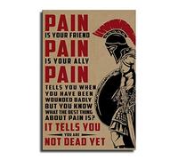 Poster vintage Spartan Hoplite Pain Is Your Friend, poster con armatura spartana, arte del soldato greco antico, poster motivazionale, decorazione da parete per soggiorno, camera da letto, regalo, 40