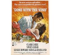 Poster vintage, stampa in formato A3, motivo: film "Gone With The Wind" con Clark Gable, carta fotografica satinata 280 gsm