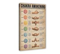 Poster vintage su tela con immagine del risveglio dei chakra, per camera da letto, ufficio, cucina, regalo, 60 x 90 cm