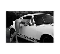 Poster vintage su tela con Porsche 911, decorazione artistica da parete per soggiorno, camera da letto, 60 x 90 cm