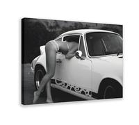 Poster vintage su tela con Porsche 911, decorazione per camera da letto, ufficio, stanza, regalo, 60 x 90 cm