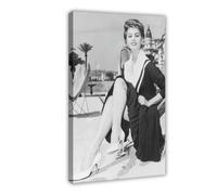 Poster vintage su tela di Sophia Loren (25), decorazione per camera da letto, sport, ufficio, camera da letto, regalo, stile cornice, 20 x 30 cm