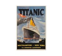 Poster vintage su tela, motivo: Titanic White Star in 1912, decorazione artistica da parete per soggiorno, camera da letto, senza cornice, 30 x 45 cm