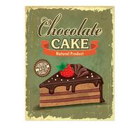Poster vintage torta al cioccolato arte da parete per arredamento cucina...