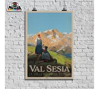 POSTER VINTAGE VAL SESIA LA VALLE PIU' VERDE D'ITALIA PIEMONTE AEFFESTYLE ©