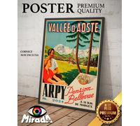 POSTER VINTAGE VALLE D'AOSTA VALLE D'AOSTE ARPY PENSION BELLEVUE MORGEX MONTI