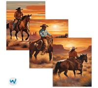 Poster Western Cowboy - Wild West Desert Art Set di 3 - 12X16/16X20/18X24/24X36