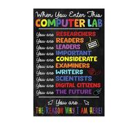 poster When You Enter This Lab Poster - Computer Shortcuts & Guidelines, STEM or Coding Classroom Decor Sign(Framed,12x18inch(30x45cm))