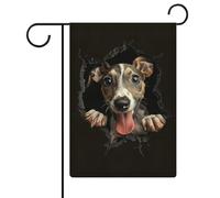 Poster Whippet, immagine, stampa su metallo, dipinto di Henning Seiffert. Bandierine a doppia faccia per giardino, cortile, decorazioni per il Giorno della Memoria, 12,6 pollici''×18,5 pollici''.