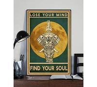 Poster Yoga Elefante Lose Your Mind Find Your Soul Poster Yoga Poster Poster Elefante Meditazione Yoga Amante Regalo Vintage Poster Targa in Metallo Decorazione da Parete Regalo 20 x 30 cm