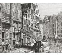 Posterazzi Una strada nella vecchia Amsterdam Paesi Bassi nel XIX secolo. da immagini dall'Olanda. Stampa poster di Richard Lovett Pubblicato 1887. (34 x 26)
