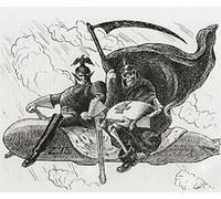 Posterazzi We Two. The War Lord and His Ally. Un comandante tedesco e uno scheletro o la morte seduto sulla cima di uno Zeppelin. Dall'anno 1914 illustrato Stampa poster (32 x 28)
