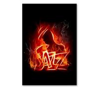 Postereck - 0088 - Jazz, fiamme fuoco musica sassofono blues fumo - Decorazione da Parete, Stampa Fotografica, Arredamento Interni, Quadri - Poster - DIN A4-21,0 cm x 29,7 cm