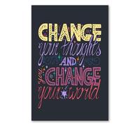 Postereck - 2715 - Poster, Change Your Thoughts Frase motivazionale - Stampa con Frase, Decorazione da Parete, Ideen Regalo, Stampa Fotografica - Poster - DIN A4-21,0 cm x 29,7 cm