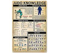 Pósteres de conocimiento de judo, decoración de pared de jugadores de judo, letreros de metal, guía científica, decoración del hogar, decoración de la habitación, decoración del baño, placa de impres