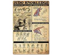 Pósteres de conocimiento de judo, decoración de pared, guía científica popular para atletas, letreros de metal, decoración del hogar, decoración de la habitación, placa impresa del club de 8 x 12 pul