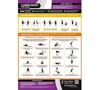 PosterFit: Allungamento della parte inferiore del corpo, poster laminato A1 per casa e palestra, supporto video per allenamento online gratuito, 841 mm x 594 mm, 2023