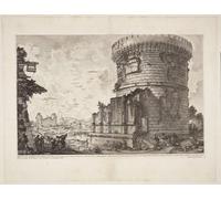 POSTERIIk Arte della tela Poster con artistiche Vista de la tumba de Plautii en el camino que lleva de Tivoli cerca del Ponte Lugano por Battista Piranesi per Decorazioni per la Casa 60x90cm