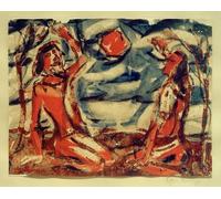 POSTERIIk Dipinti Famosi Arte della tela Poster con artistiche Dos antes del atardecer de Christian Rohlfs per Decorazioni per la Casa 60x90cm