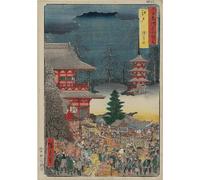 POSTERIIk Dipinti Famosi Arte della tela Poster con artistiche Edo: Feria de Asakusa Edo Asakusa No Ichi por Utagawa Hiroshige per L'arredamento del Soggiorno 60x90cm