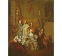 POSTERIIk Dipinti Famosi Arte della tela Poster con artistiche el artista y su familia de jean françois de troy per L'arredamento del Soggiorno 60x90cm
