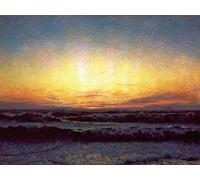 POSTERIIk Dipinti Famosi Arte della tela Poster con artistiche el Mar del Norte en tiempo tormentoso después de la puesta del sol por Laurits Regner Tuxen per la Decorazione Della Parete 60x90cm