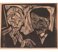 POSTERIIk Dipinti Famosi Arte della tela Poster con artistiche el Matrimonio Müller de Ernst Ludwig Kirchner per la Decorazione Della Parete 60x90cm
