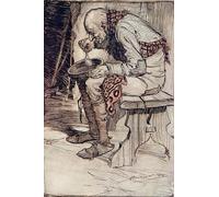 POSTERIIk Dipinti Famosi Arte della tela Poster con artistiche El viejo tuvo que sentarse de Arthur Rackham per la Decorazione Della Parete 60x90cm