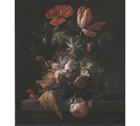 POSTERIIk Dipinti Famosi Arte della tela Poster con artistiche Flores en un cuenco de Elias Van Den Broeck per Decorazioni per la Casa 60x90cm
