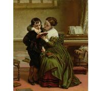 POSTERIIk Dipinti Famosi Arte della tela Poster con artistiche George Herbert y su madre de Charles West Cope per Decorazioni per la Casa 60x90cm