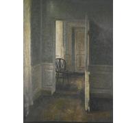 POSTERIIk Dipinti Famosi Arte della tela Poster con artistiche Interior con silla Windsor de Vilhelm Hammershoi per Decorazioni per la Casa 60x90cm