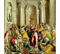 POSTERIIk Dipinti Famosi Arte della tela Poster con artistiche Jesús expulsando a los mercaderes del templo de El Greco per Decorazioni per la Casa 60x90cm