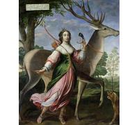POSTERIIk Dipinti Famosi Arte della tela Poster con artistiche Marie De Rohan-montbazon Duquesa de Chevreuse comola cazadora de Claude Deruet per L'arredamento del Soggiorno 60x90cm