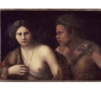 POSTERIIk Dipinti Famosi Arte della tela Poster con artistiche Ninfa y sátiro de Dosso Dossi per Decorazioni per la Casa 60x90cm