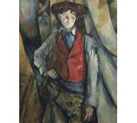 POSTERIIk Dipinti Famosi Arte della tela Poster con artistiche Niño con chaleco rojo de Paul Cézanne per Decorazioni per la Casa 60x90cm