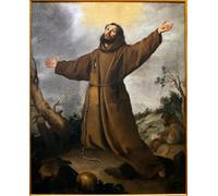 POSTERIIk Dipinti Famosi Arte della tela Poster con artistiche Pintura de San Francisco de Asís recibiendo estigmas de Bartolomé Esteban Murillo per Decorazioni per la Casa 60x90cm