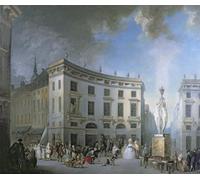POSTERIIk Dipinti Famosi Arte della tela Poster con artistiche Procesión nupcial en Amiens por Gabriel De Saint Aubin per Decorazioni per la Casa 60x90cm