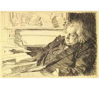 POSTERIIk Dipinti Famosi Arte della tela Poster con artistiche Retrato de Ernest Renan por Anders Leonard Zorn per L'arredamento del Soggiorno 60x90cm