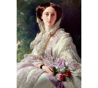 POSTERIIk Dipinti Famosi Arte della tela Poster con artistiche Retrato de la princesa Olga de Wuerttemberg por Xaver Winterhalter per L'arredamento del Soggiorno 60x90cm