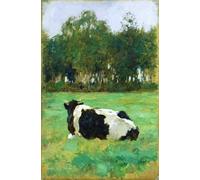 POSTERIIk Dipinti Famosi Arte della tela Poster con artistiche una vaca en el de Ludwig Herbst per la Decorazione Della Parete 60x90cm