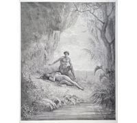 POSTERIIk Dipinti Famosi Arte Dipinto Pittura Astratta Adán y Eva de Gustave Dore per la Decorazione Della Parete 60x90cm