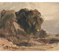 POSTERIIk Dipinti Famosi Arte Dipinto Pittura Astratta Cabaña entre árboles de Peter De Wint per Decorazioni per la Casa 60x90cm