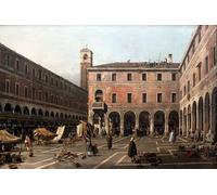 POSTERIIk Dipinti Famosi Arte Dipinto Pittura Astratta Canaletto Campo Di Rialto de Antonio Canal per la Decorazione Della Parete 60x90cm