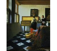 POSTERIIk Dipinti Famosi Arte Dipinto Pittura Astratta Dama en un virginal. de Jan Vermeer Van Delft per L'arredamento del Soggiorno 60x90cm