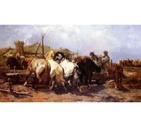 POSTERIIk Dipinti Famosi Arte Dipinto Pittura Astratta El abrevadero de Adolf Schreyer per L'arredamento del Soggiorno 60x90cm