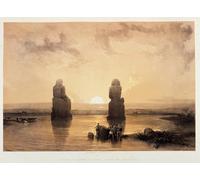 POSTERIIk Dipinti Famosi Arte Dipinto Pittura Astratta Estatuas de Memnón en Tebas durante la inundación en Tierra Santa por David Roberts per la Decorazione Della Parete 60x90cm